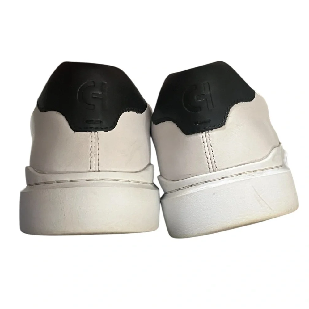 Cole Haan Grandpro rally court sneakers in white leather and jaguar calf hair - Picture 5 of 9